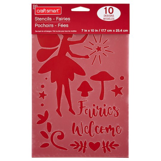 slide 1 of 3, Fairies Stencils By Craft Smart, 7" X 10", 7 in x 10 in
