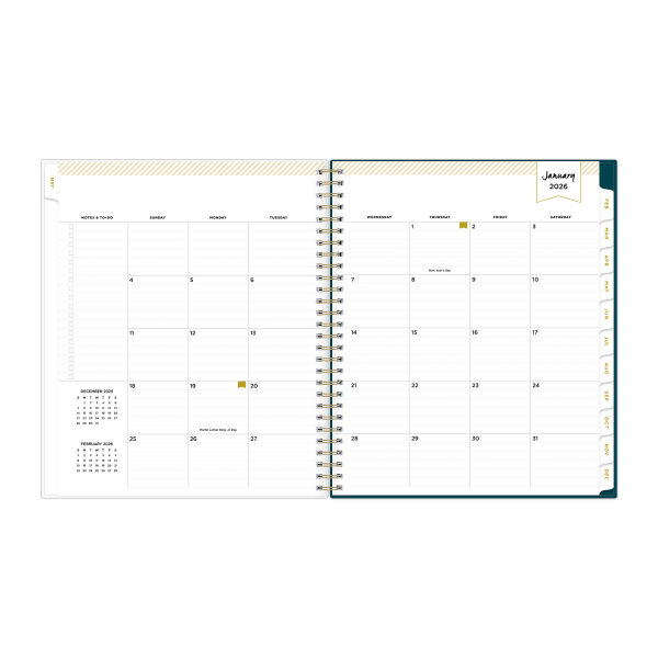 slide 4 of 9, Blue Sky 2026 Blue Sky Day Designer Monthly Planner, 8"" x 10"", Bermuda, January To December, 155639, 1 ct