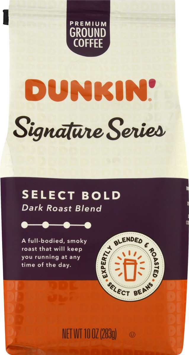 slide 6 of 11, Dunkin' Donuts Dark Roast Ground Coffee, 10 oz