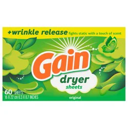 Gain Aroma Boost 2 in 1 Original Dryer Sheets 60 Each