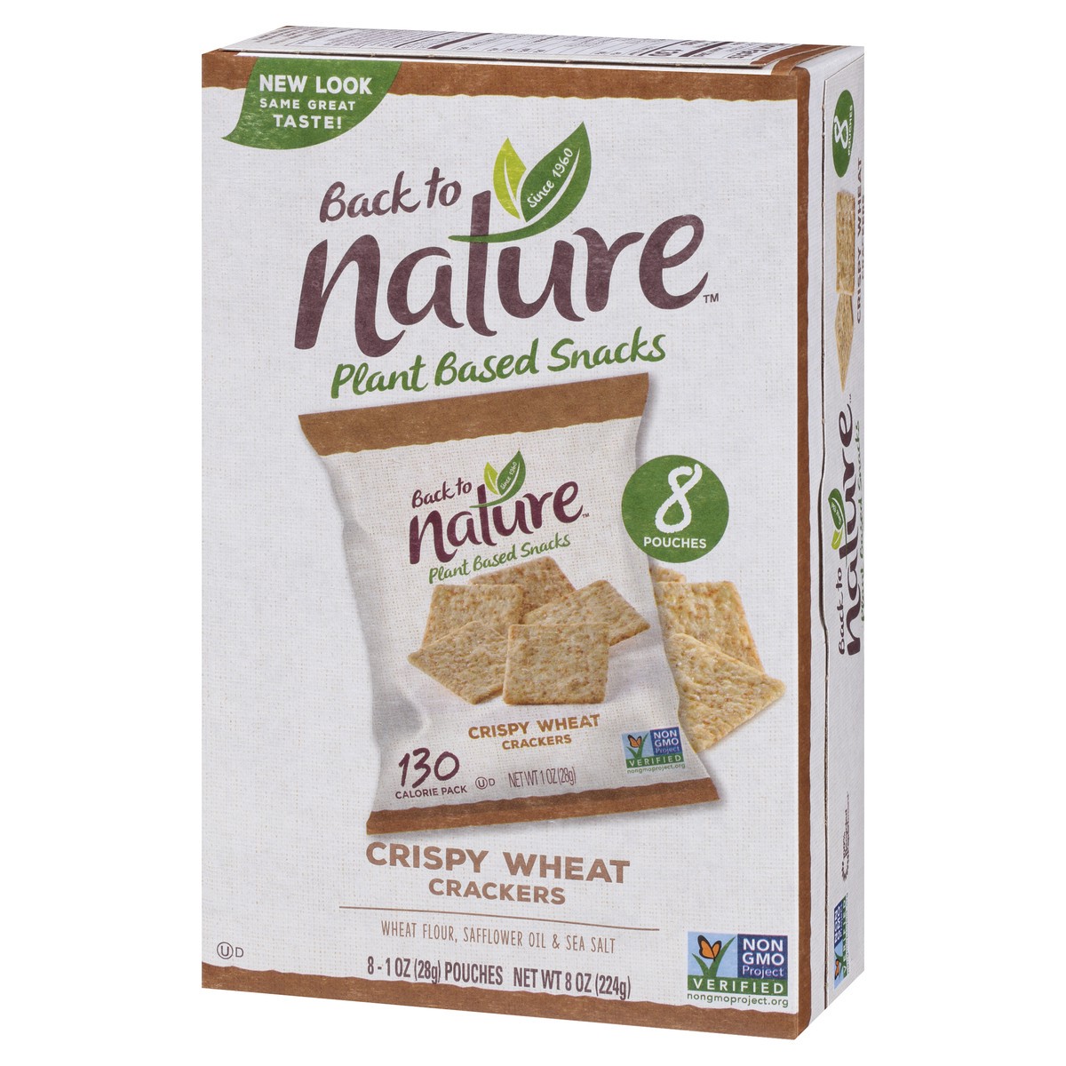 slide 8 of 11, Back to Nature™ Crispy Wheat Crackers 8-1 oz. Pouches, 8 oz