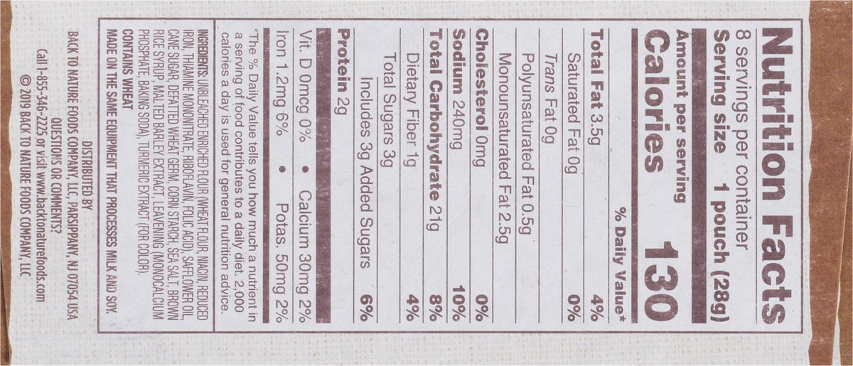 slide 10 of 11, Back to Nature™ Crispy Wheat Crackers 8-1 oz. Pouches, 8 oz