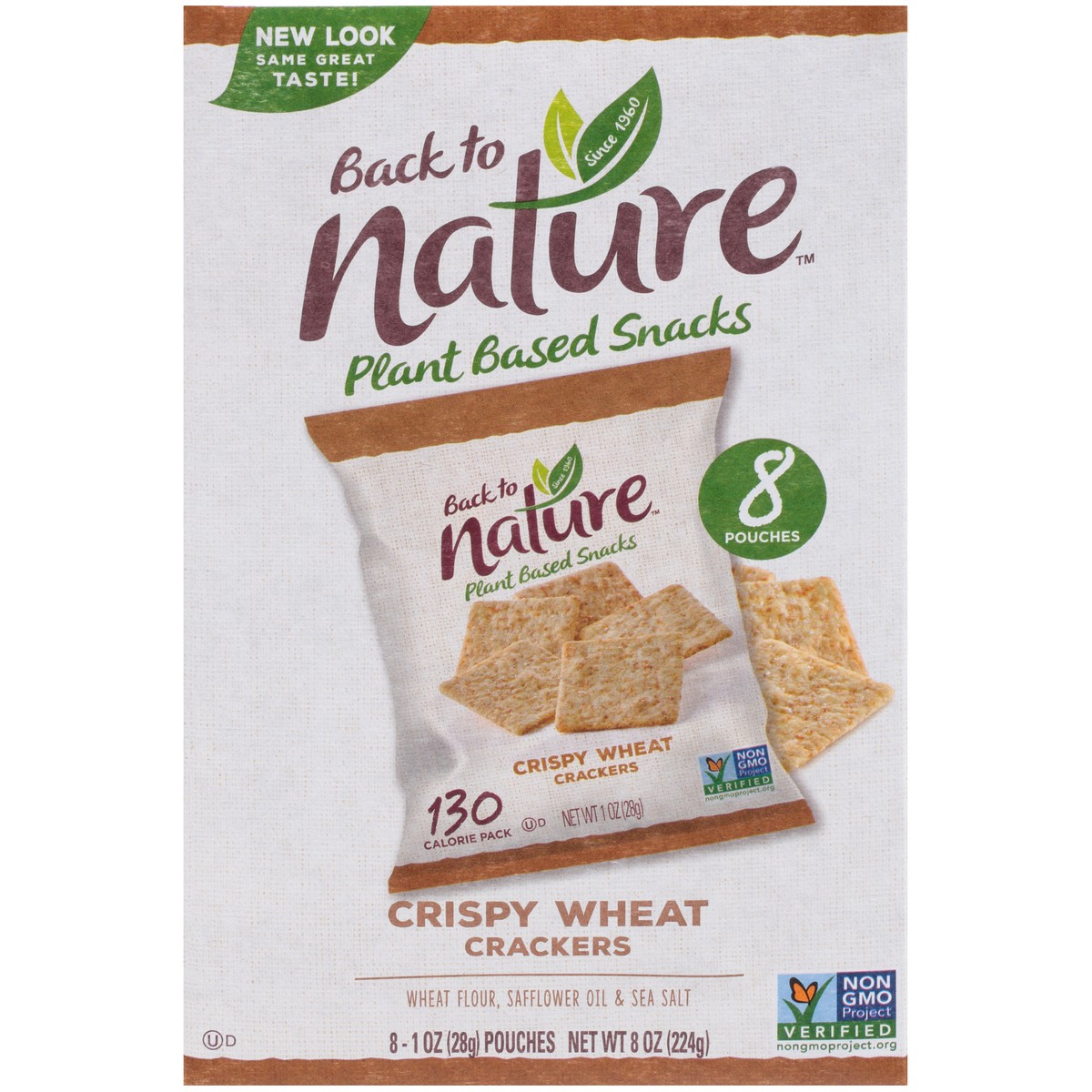 slide 1 of 11, Back to Nature™ Crispy Wheat Crackers 8-1 oz. Pouches, 8 oz