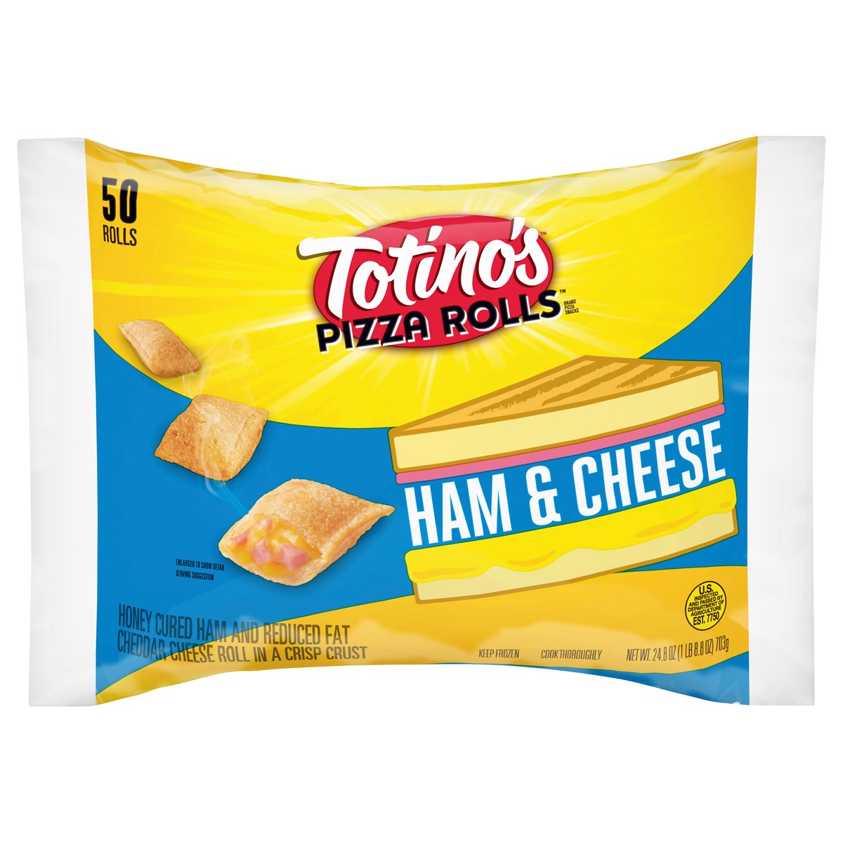 slide 1 of 10, Totino's Ham & Cheese Pizza Rolls 50 ea, 50 ct