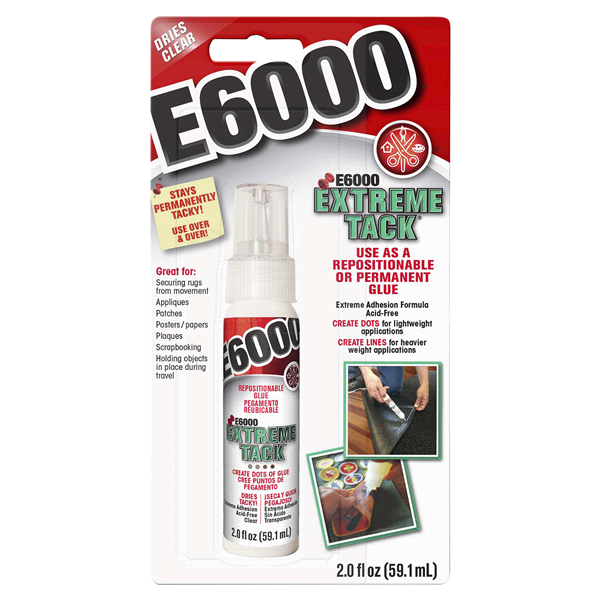 slide 1 of 1, E6000 Extreme Tack Clear, Carded, 2 oz