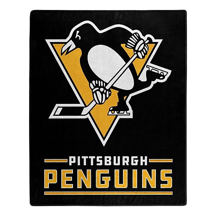 slide 1 of 1, NHL Pittsburgh Penguins Super-Plush Raschel Throw Blanket, 1 ct