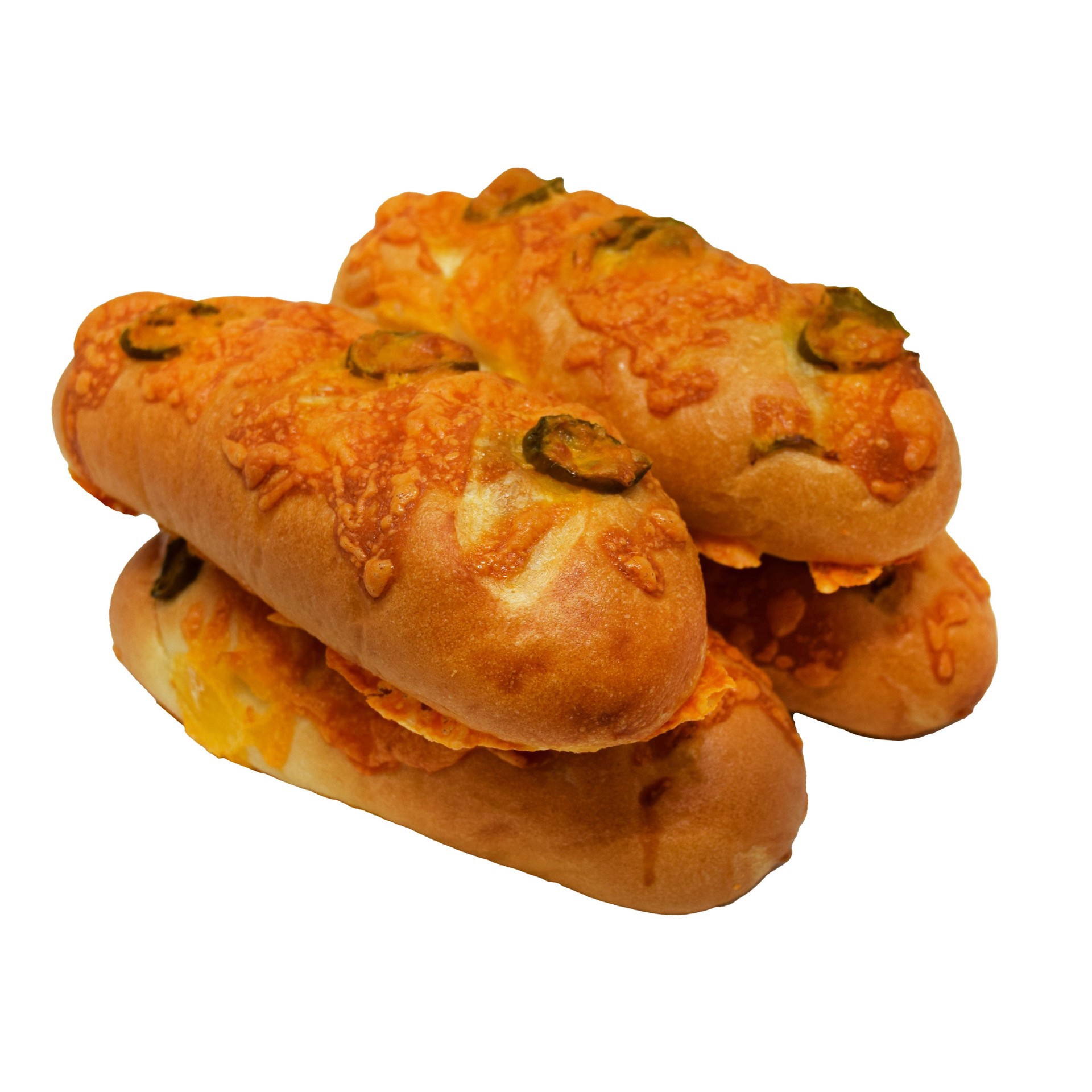 slide 1 of 1, H-E-B Bakery Jalapeño Cheese Submarine Rolls, 4 ct