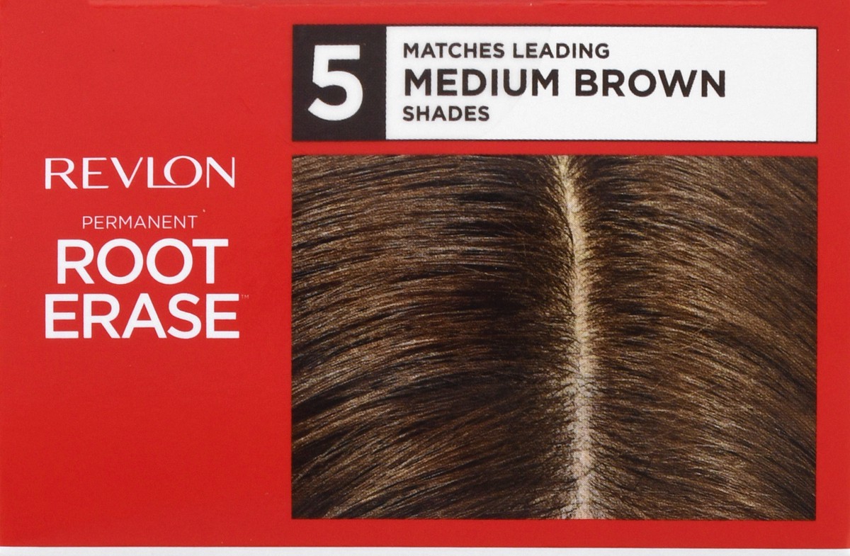 slide 9 of 9, Revlon Root Erase 5 Medium Brown Permanent Hair Color 1 ea, 3.2 fl oz