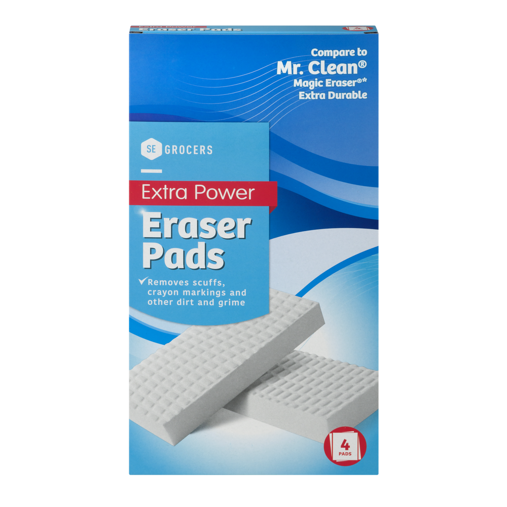 slide 1 of 1, SE Grocers Eraser Pad Xtr Power, 4 ct