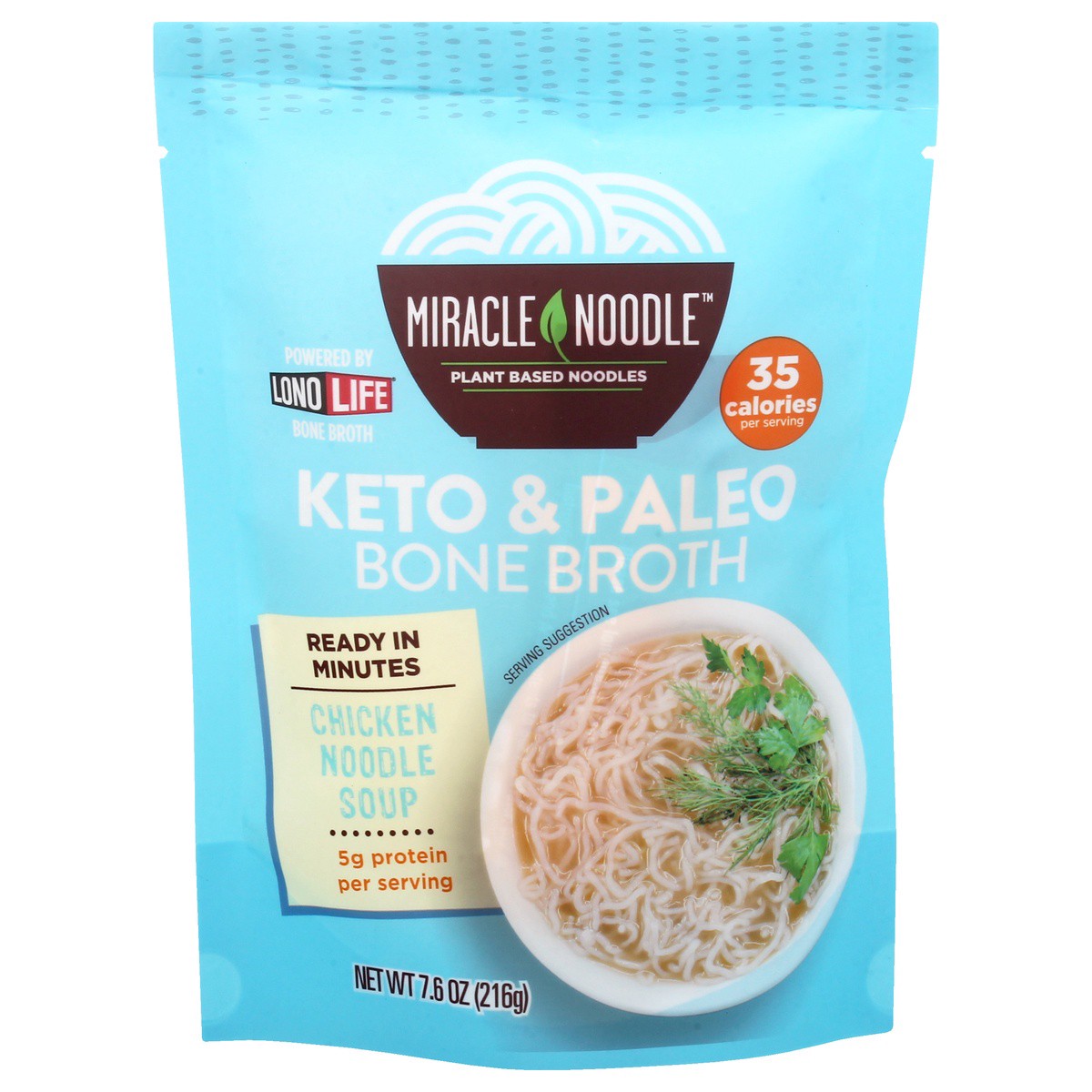 slide 1 of 9, Miracle Noodle Bone Broth Chicken Noodle Soup 7.6 oz,