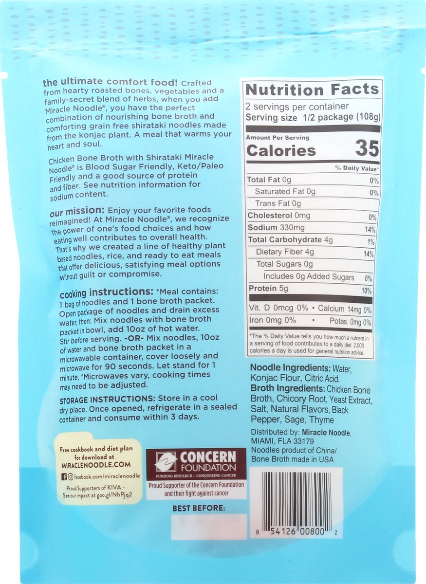 slide 2 of 9, Miracle Noodle Bone Broth Chicken Noodle Soup 7.6 oz,
