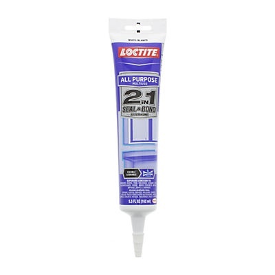 slide 1 of 1, Loctite 2 in 1 Seal & Bond All Purpose Caulk White, 5.5 oz