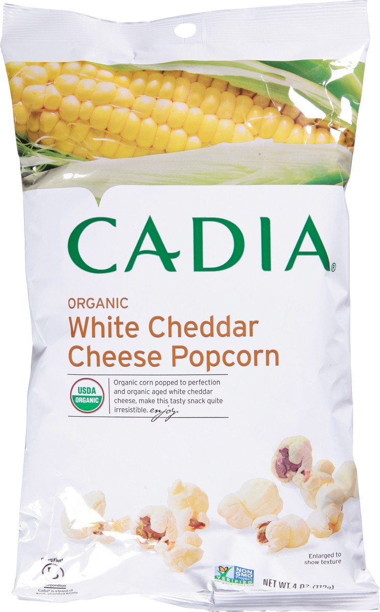 slide 7 of 12, Cadia Organic White Cheddar Cheese Popcorn 4 oz, 4 oz