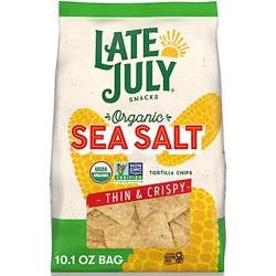 Late July Snacks Multigrain Thin And Crispy Organic Tortilla Chips With Sea Salt - 10.1 Oz