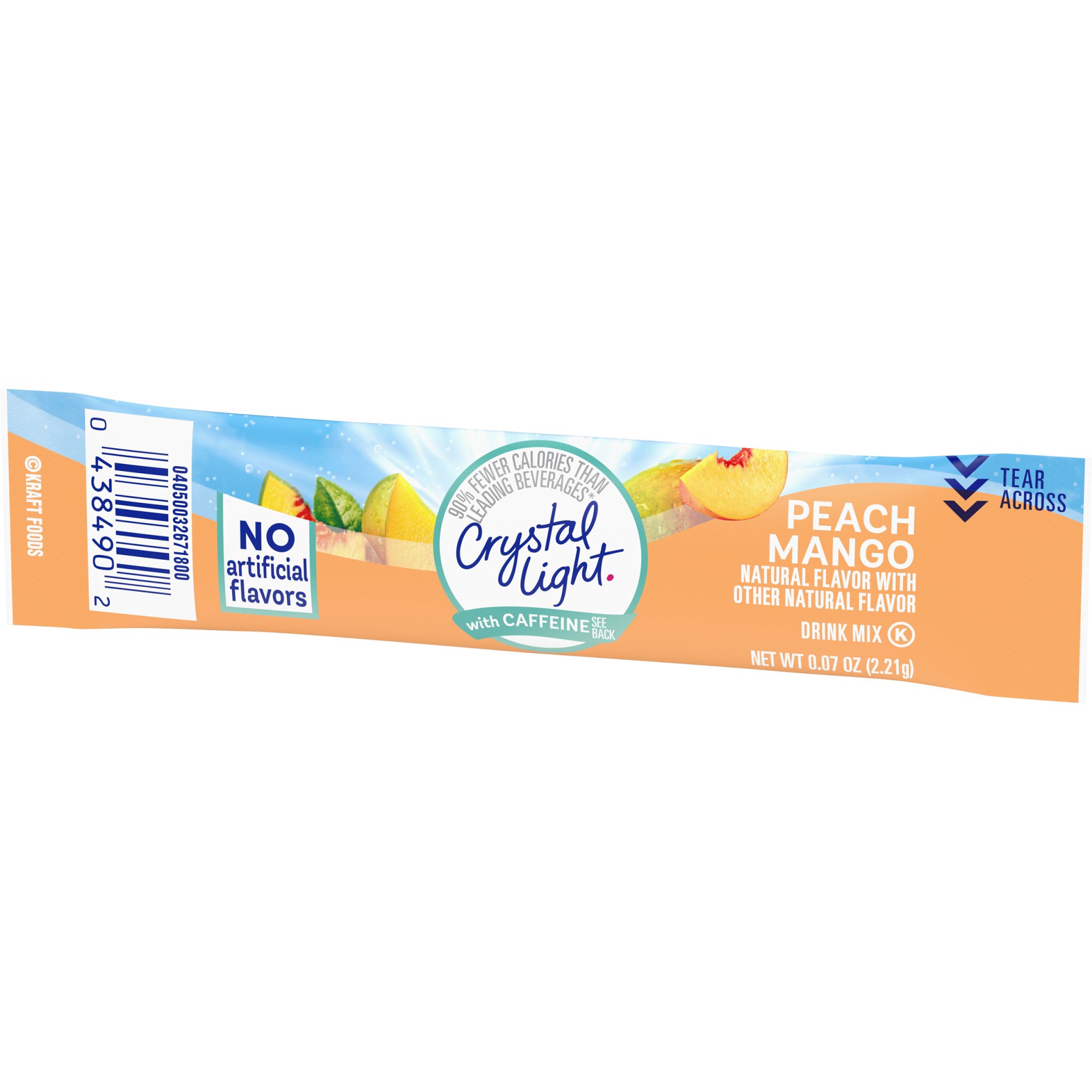 slide 6 of 10, Crystal Light Peach Mango On-The-Go Powdered Drink Mix with Caffeine, 0.07 oz Packet, 0.07 oz