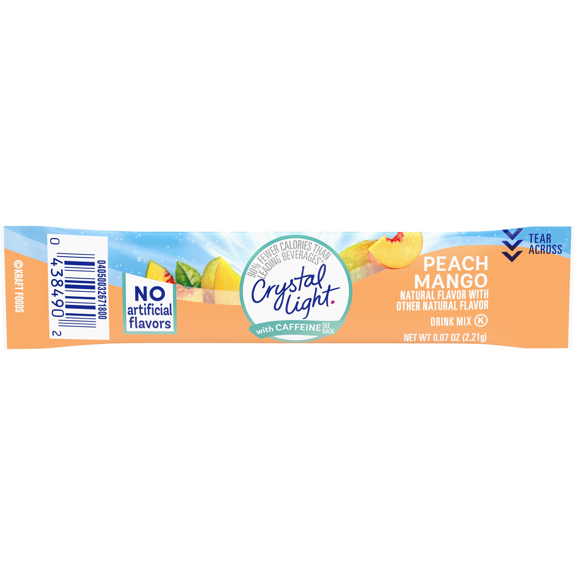 slide 1 of 10, Crystal Light Peach Mango On-The-Go Powdered Drink Mix with Caffeine, 0.07 oz Packet, 0.07 oz