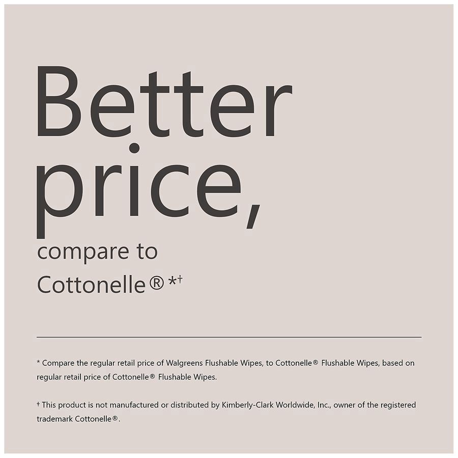 slide 5 of 5, Walgreens Flushable Wipes with Aloe & Vitamin E Light Fresh, 84 sheets 42 ct x 2 ct