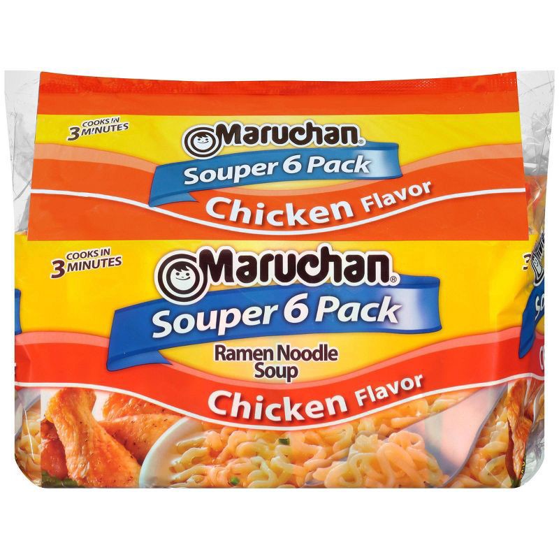 slide 2 of 3, Maruchan Souper 6-Pack Chicken Ramen Noodle Soup - 18oz/6ct, 6 ct; 18 oz