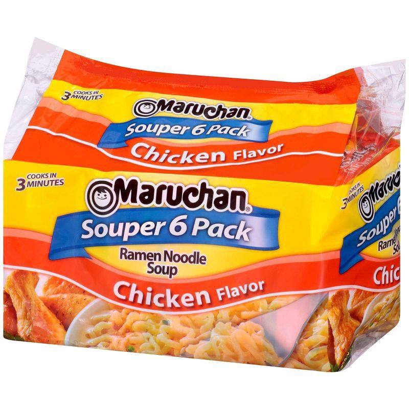slide 3 of 3, Maruchan Souper 6-Pack Chicken Ramen Noodle Soup - 18oz/6ct, 6 ct; 18 oz