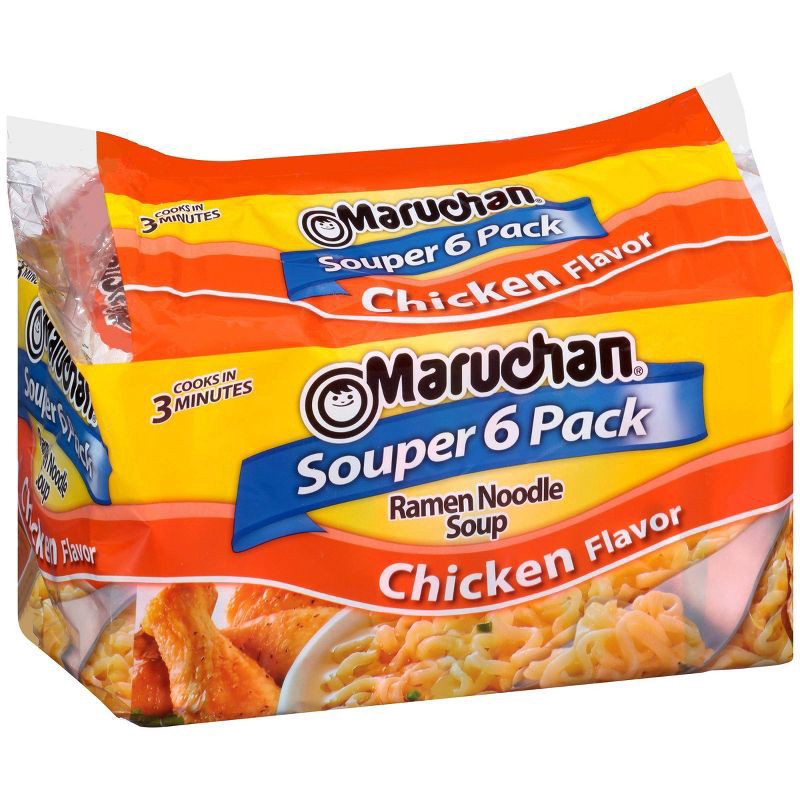 slide 1 of 3, Maruchan Souper 6-Pack Chicken Ramen Noodle Soup - 18oz/6ct, 6 ct; 18 oz