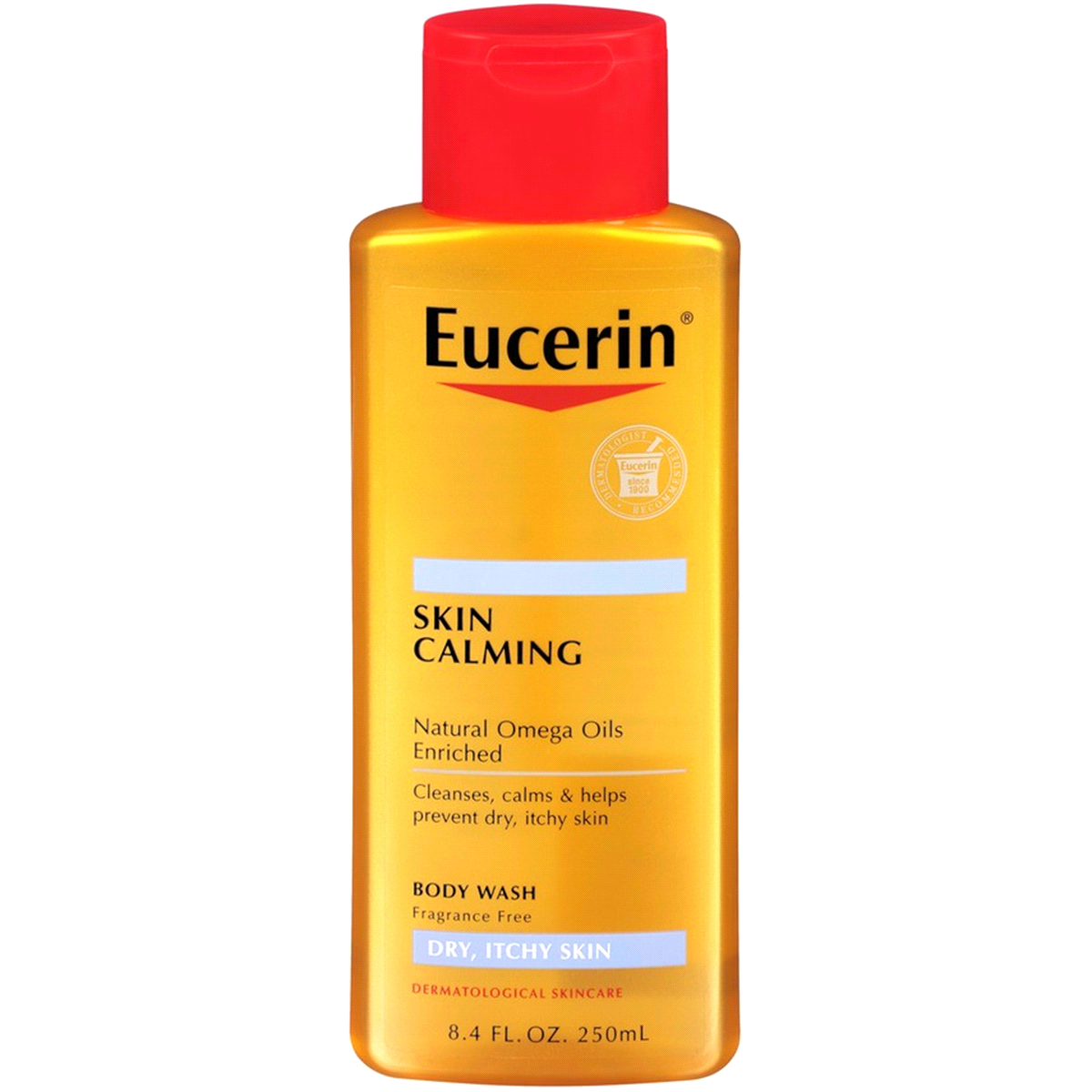 slide 1 of 1, Eucerin Calming Dry Skin Body Wash, 8.4 fl oz