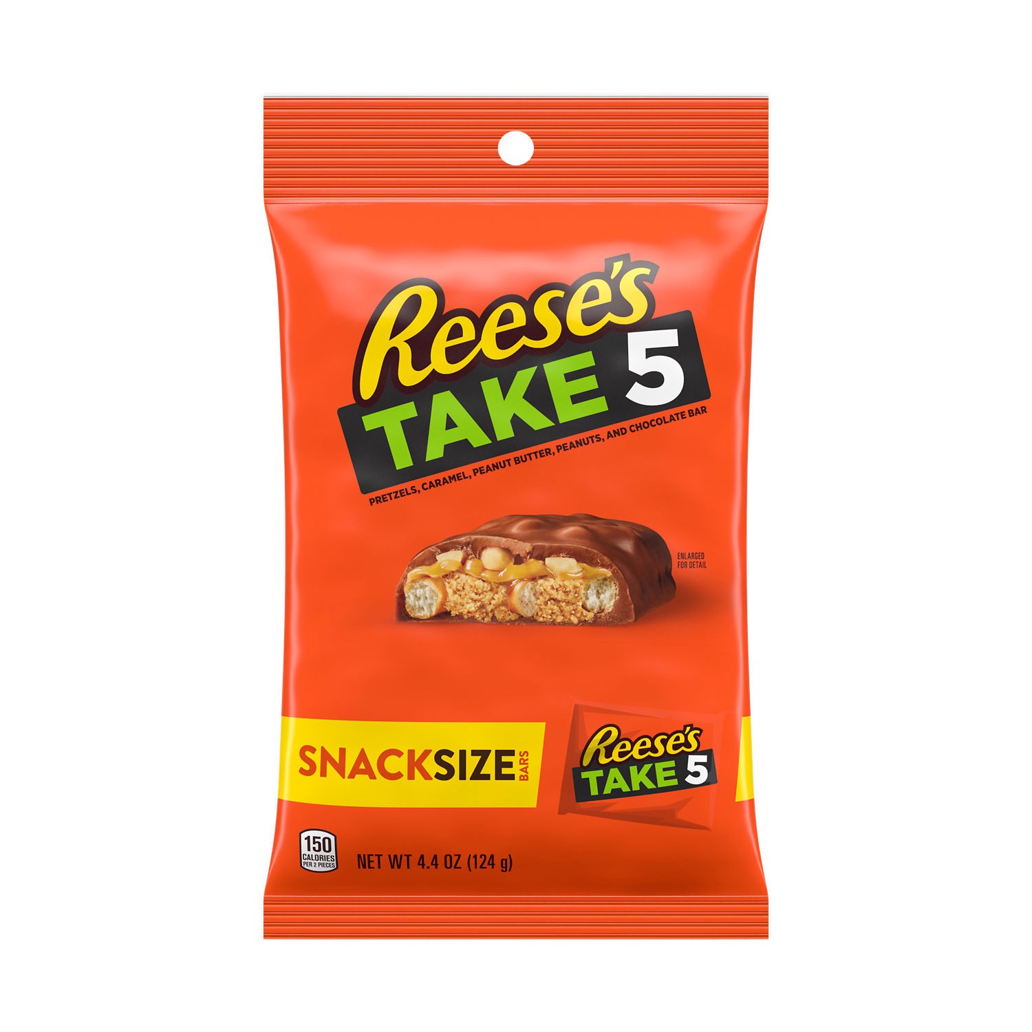 slide 1 of 4, Reese's TAKE 5 Pretzel, Peanut and Chocolate Snack Size, Candy Bag- 4.4 oz, 4.4 oz