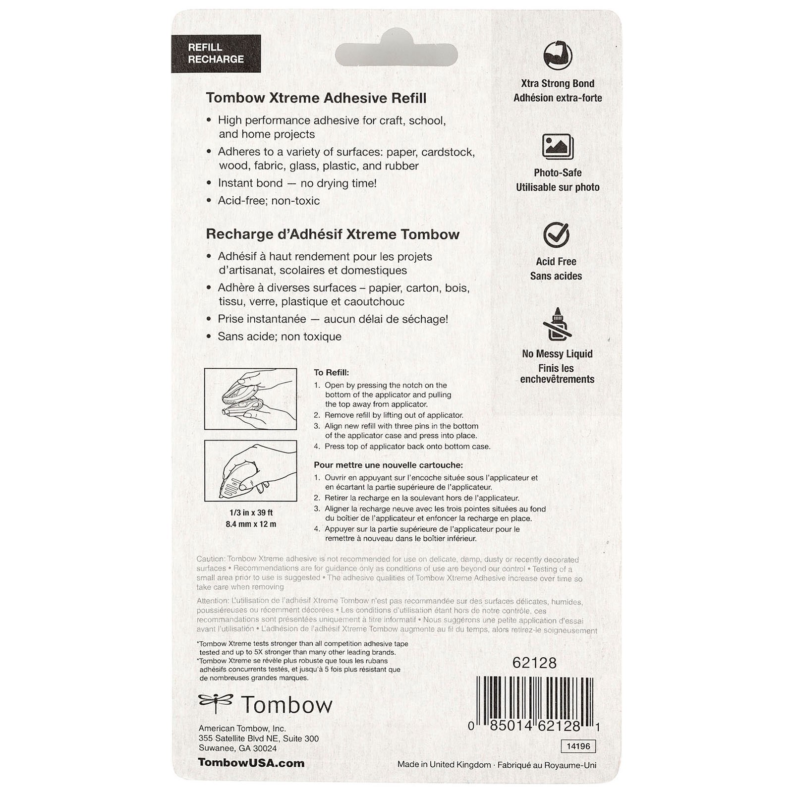 slide 4 of 6, Tombow Xtreme Adhesive Refill, 0.33 in x 472 in