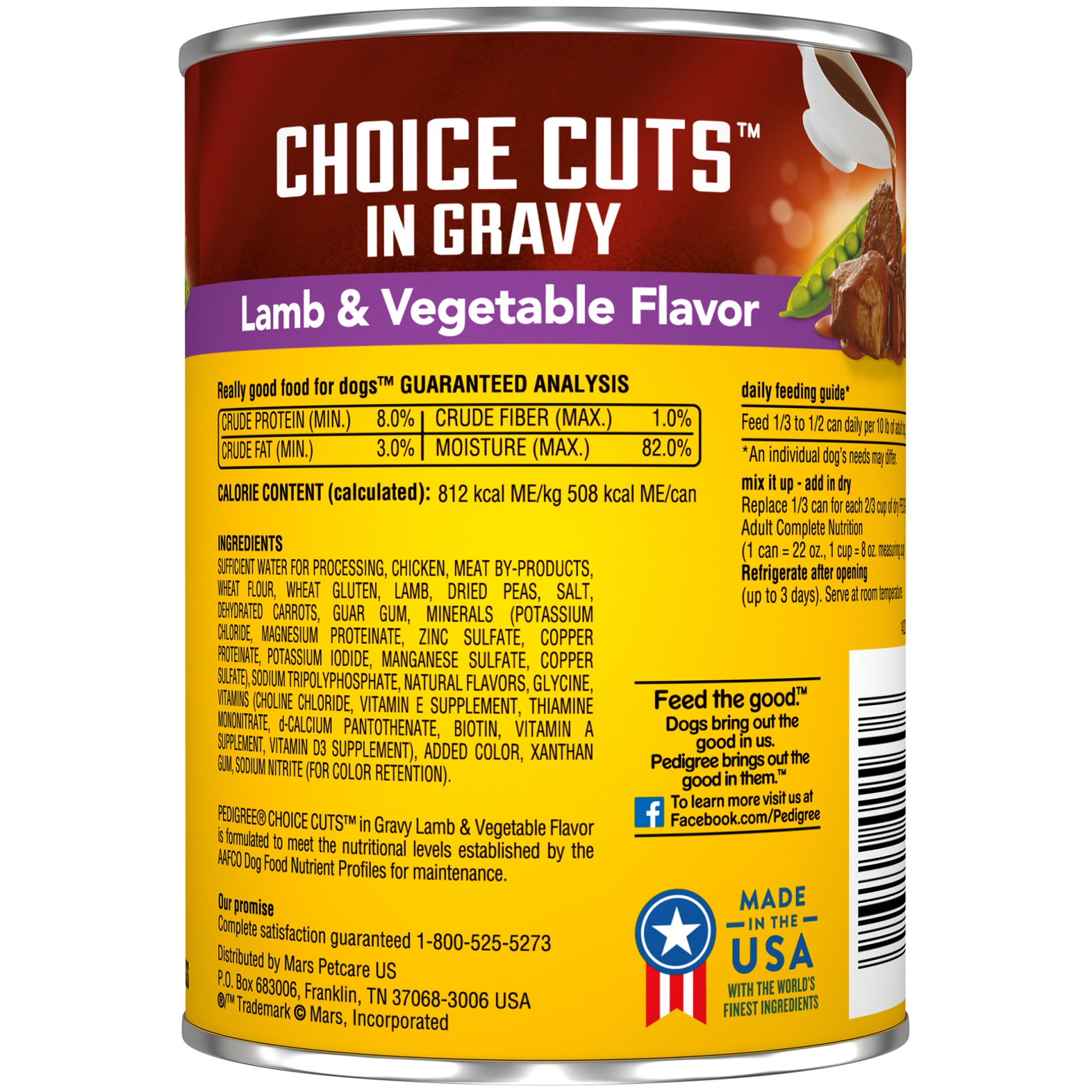 slide 4 of 7, Pedigree Choice Cuts Food For Dogs With Lamb & Vegetables In Gravy, 22 oz