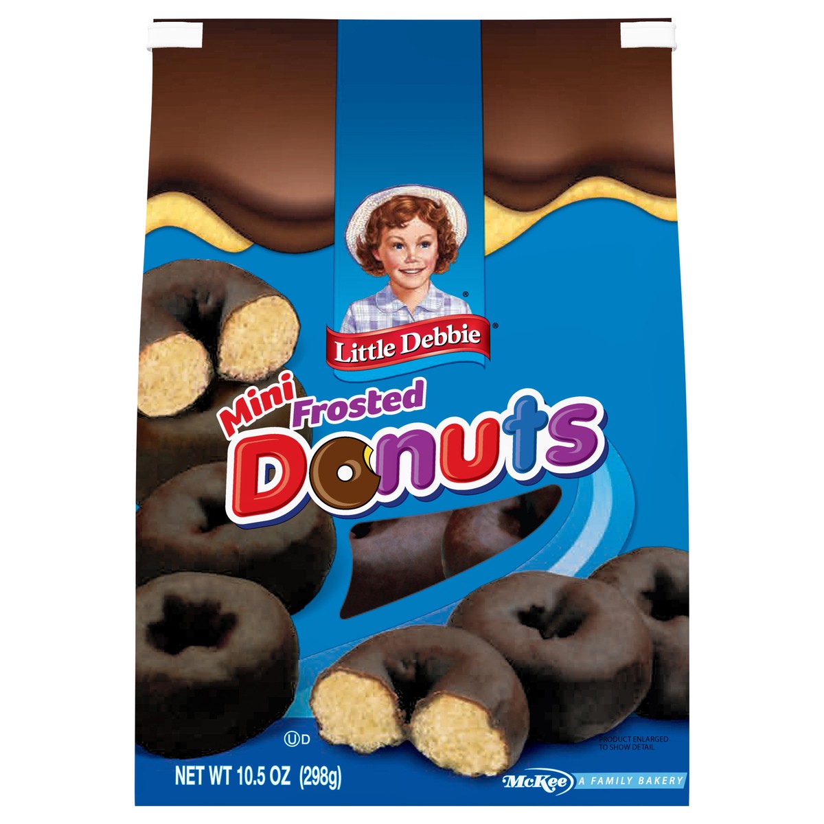 slide 1 of 9, Little Debbie Frosted Mini Donuts, 10.5 oz
