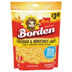 Borden Cheddar & Monterey Jack Fine Cut Shreds, 8oz