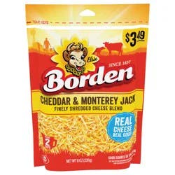 Borden Cheddar & Monterey Jack Fine Cut Shreds, 8oz