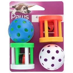 Paws Happy Life Assorted Toys for Cats 4 Each