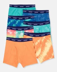 Carter's Boys 7-Pack Tropical Boxer Brief Underwear - Blue/Orange Multi, Size 8