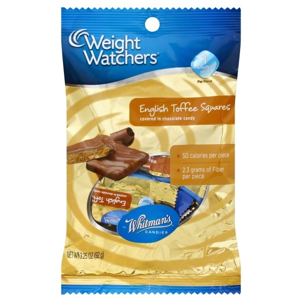 slide 1 of 1, Weight Watchers English Toffee Squares Candies, 3.25 oz