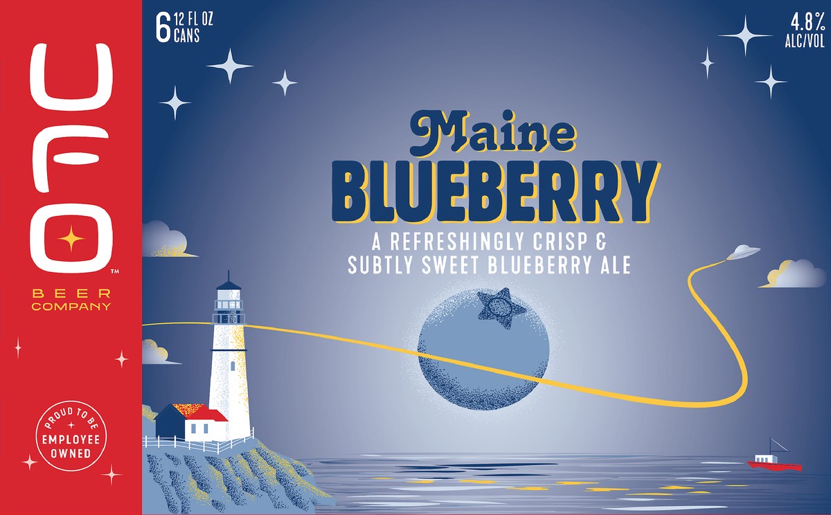 slide 7 of 7, UFO Beer Company Beer, Maine Blueberry, 6 pk