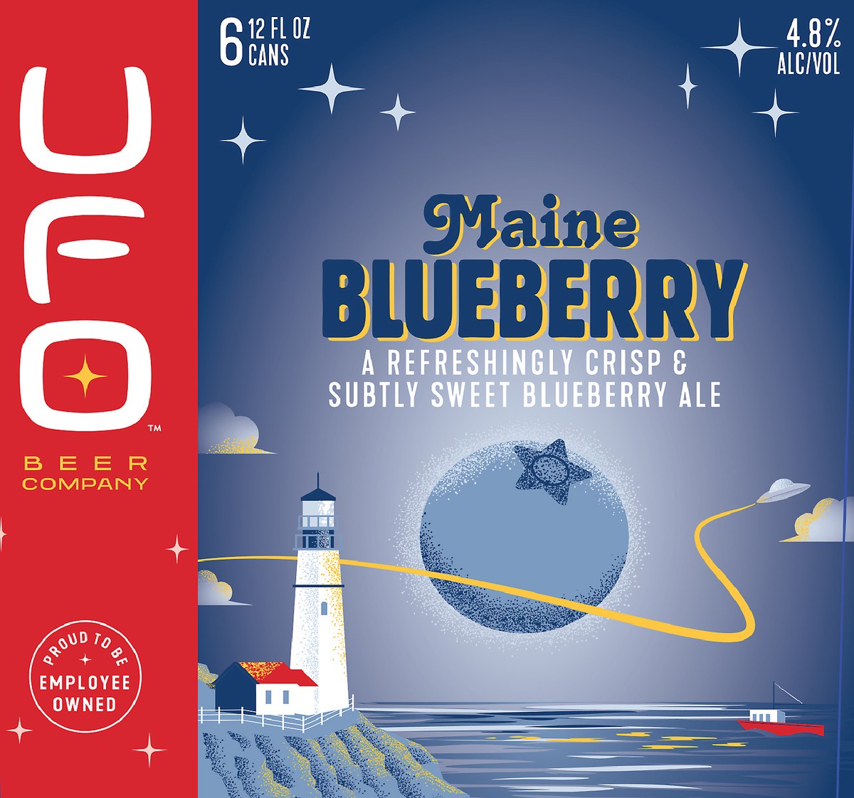 slide 3 of 7, UFO Beer Company Beer, Maine Blueberry, 6 pk