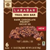 slide 2 of 13, LÄRABAR Trail Mix Bars, Dark Chocolate Peanut, Gluten Free Baked Nut Bar, 6 Count, 6.36 oz, 6 ct; 6.36 oz