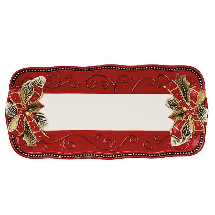 slide 1 of 2, Fitz and Floyd Damask Holiday Bread Tray, 1 ct