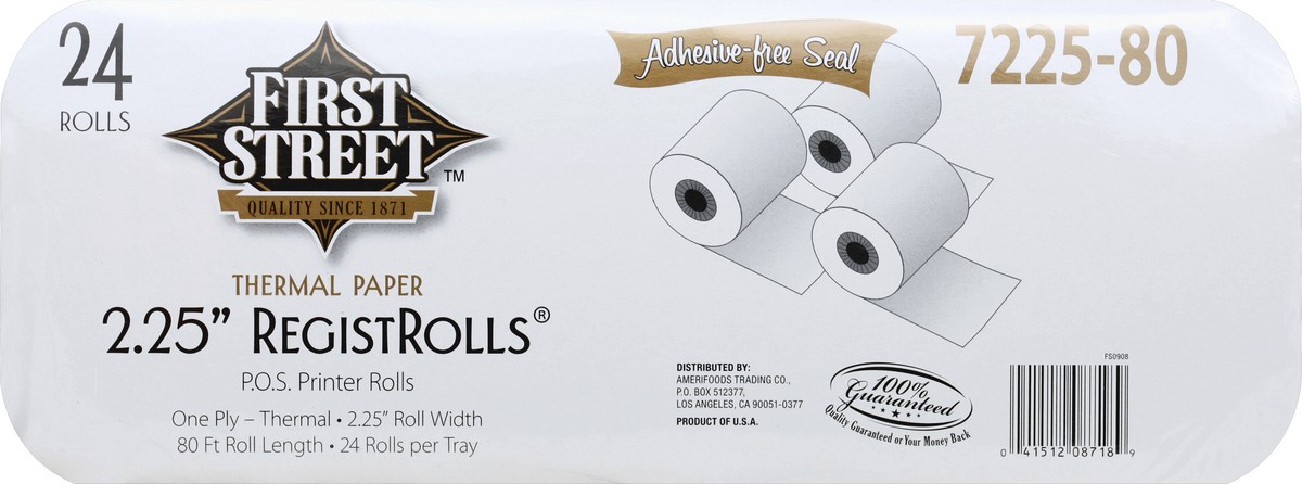 slide 2 of 6, First Street Regular Roll 2.25 Thermal White, 24 ct