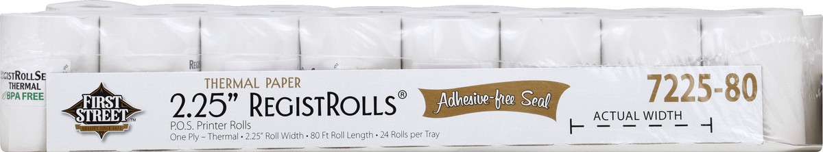 slide 6 of 6, First Street Regular Roll 2.25 Thermal White, 24 ct