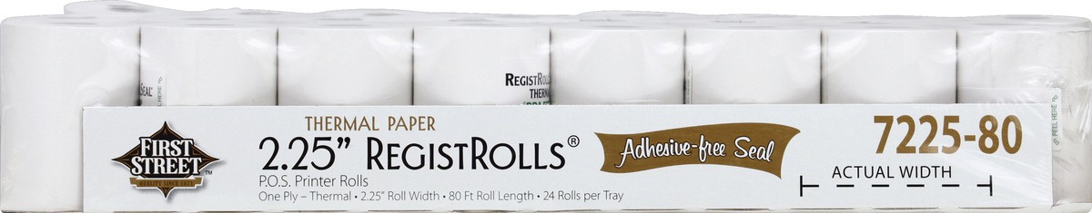 slide 5 of 6, First Street Regular Roll 2.25 Thermal White, 24 ct