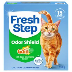 Fresh Step Odor Shield Multi-Cat Clumping Litter with Febreze Freshness, Gain Original Scent, 22 lb