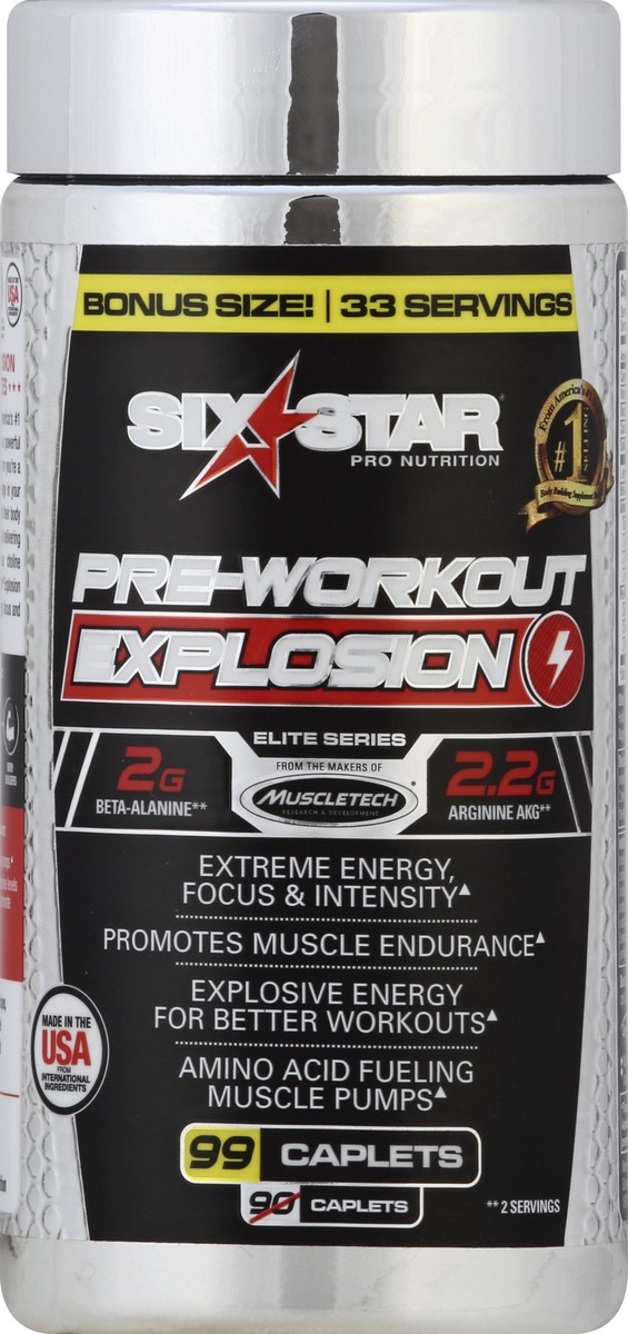 slide 1 of 3, Six Star Pre-Workout Explosion 99 ea, 99 ct