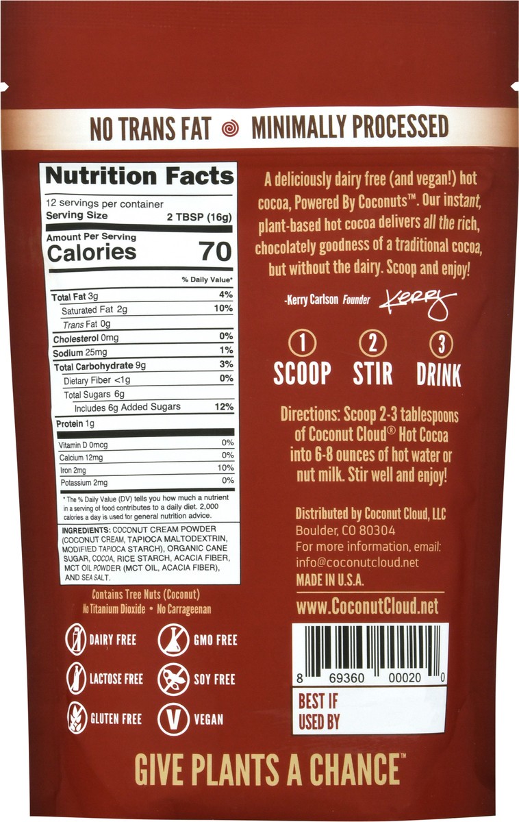 slide 11 of 12, Coconut Cloud Vegan Original Hot Cocoa 7 oz, 7 oz