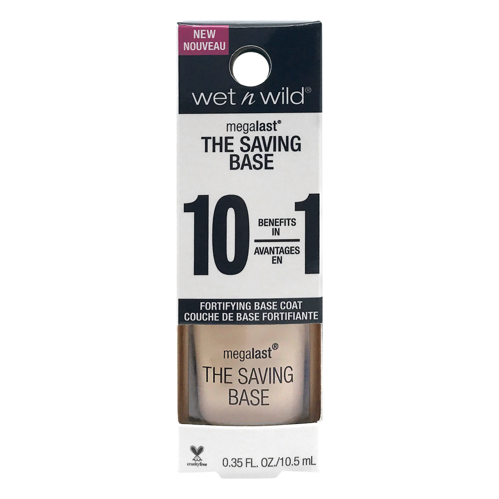 slide 1 of 1, wet n wild egalast Saving Base Coat Never Basic Nail Polish, 0.35 fl oz