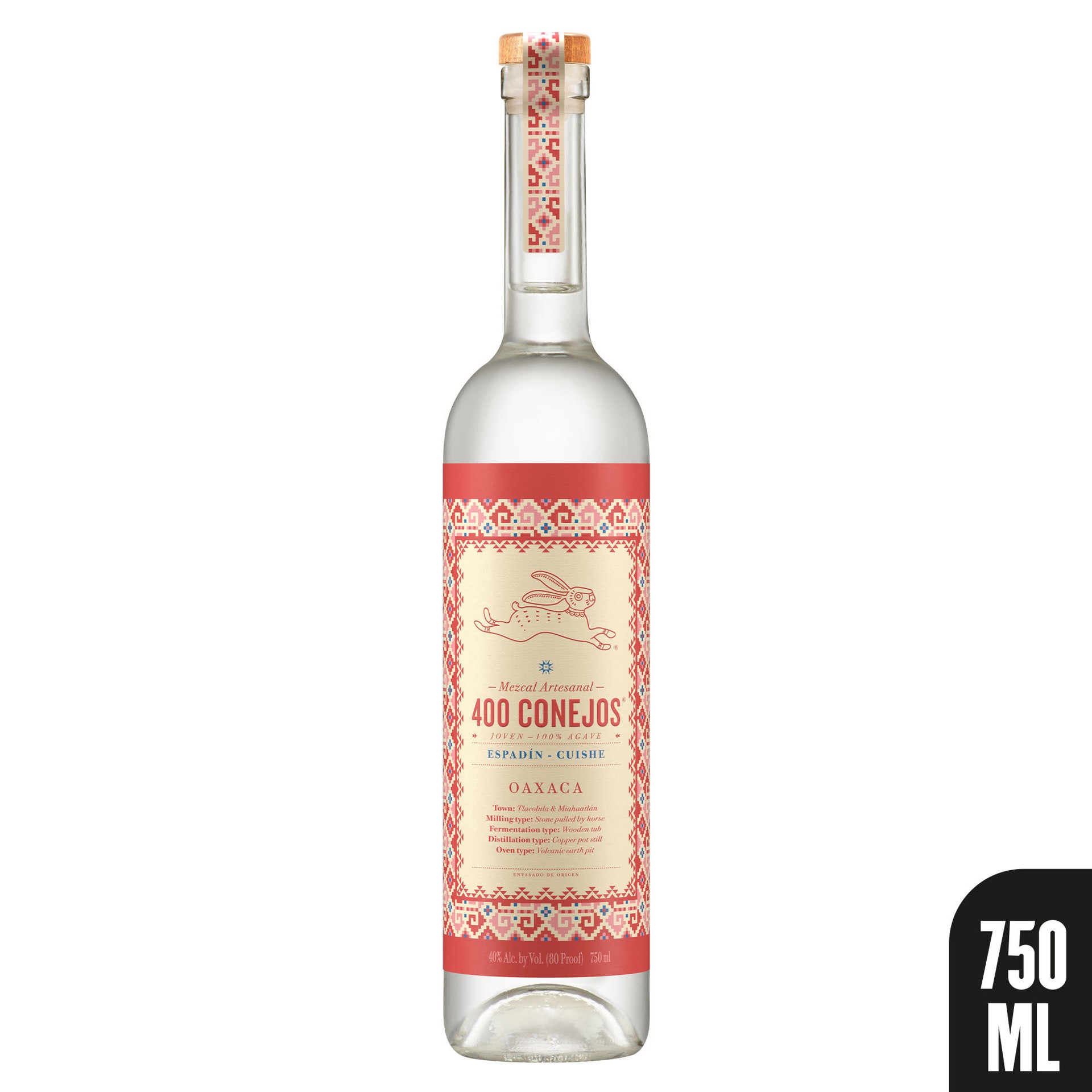 slide 9 of 10, 400 Conejos Cuishe Mezcal Joven 80 Proof (750 ml), 750 ml