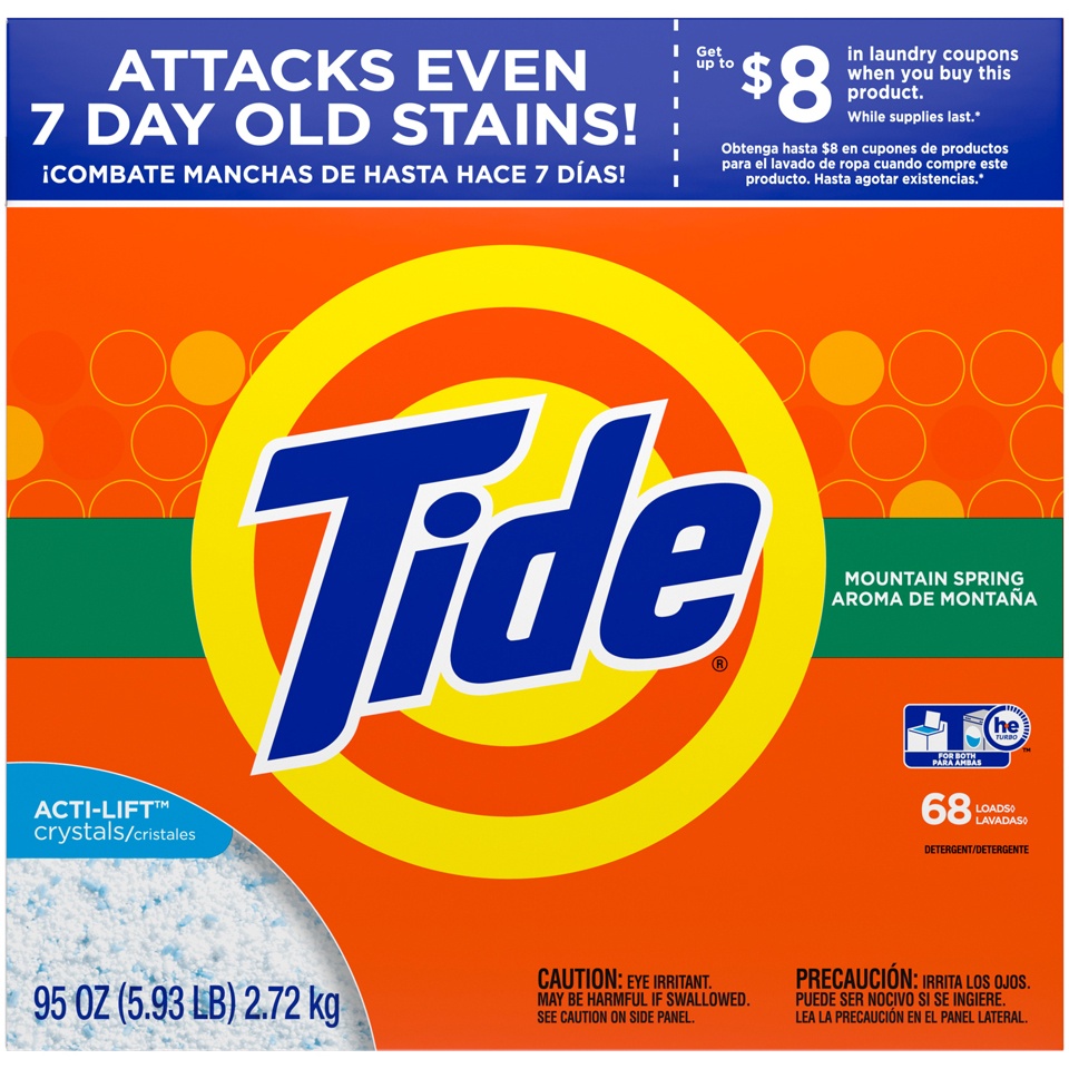 slide 1 of 3, Tide Pwd Mountain Spring, 95 oz