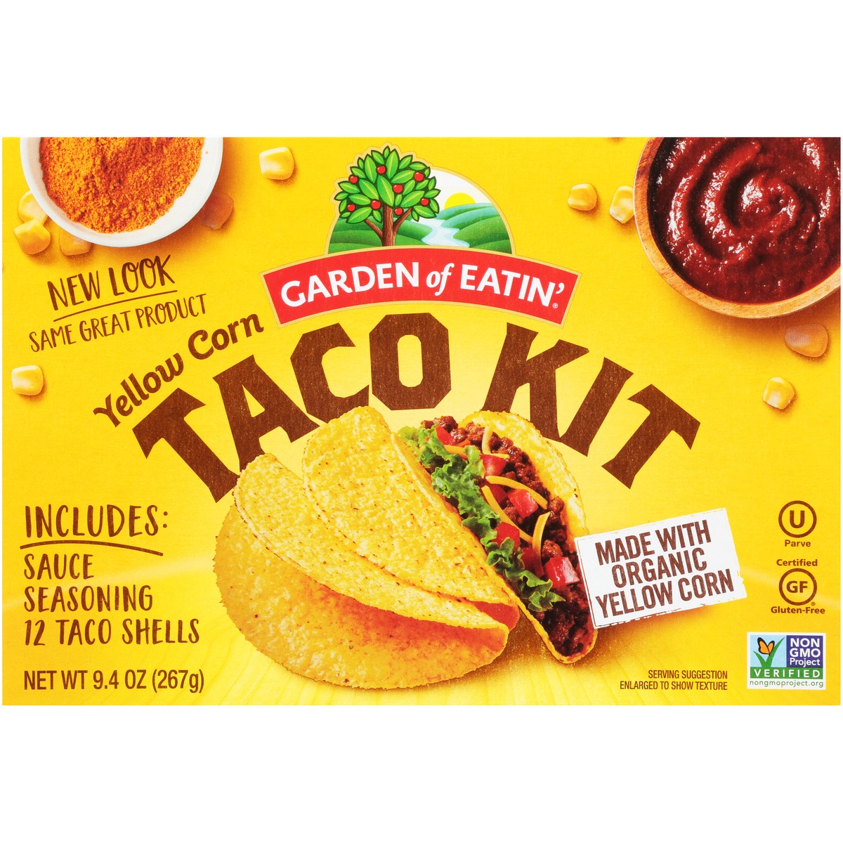 slide 1 of 8, Garden of Eatin' Yellow Corn Taco Dinner Kit, 9.4 oz