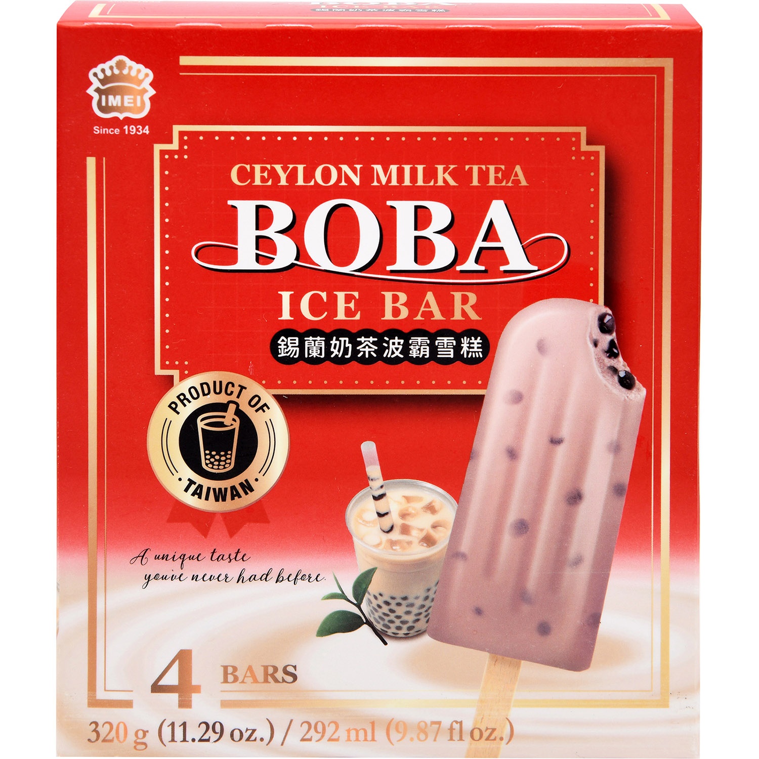 slide 1 of 1, I Mei Ice Bar Ceylon Milk Tea Boba, 11.29 oz