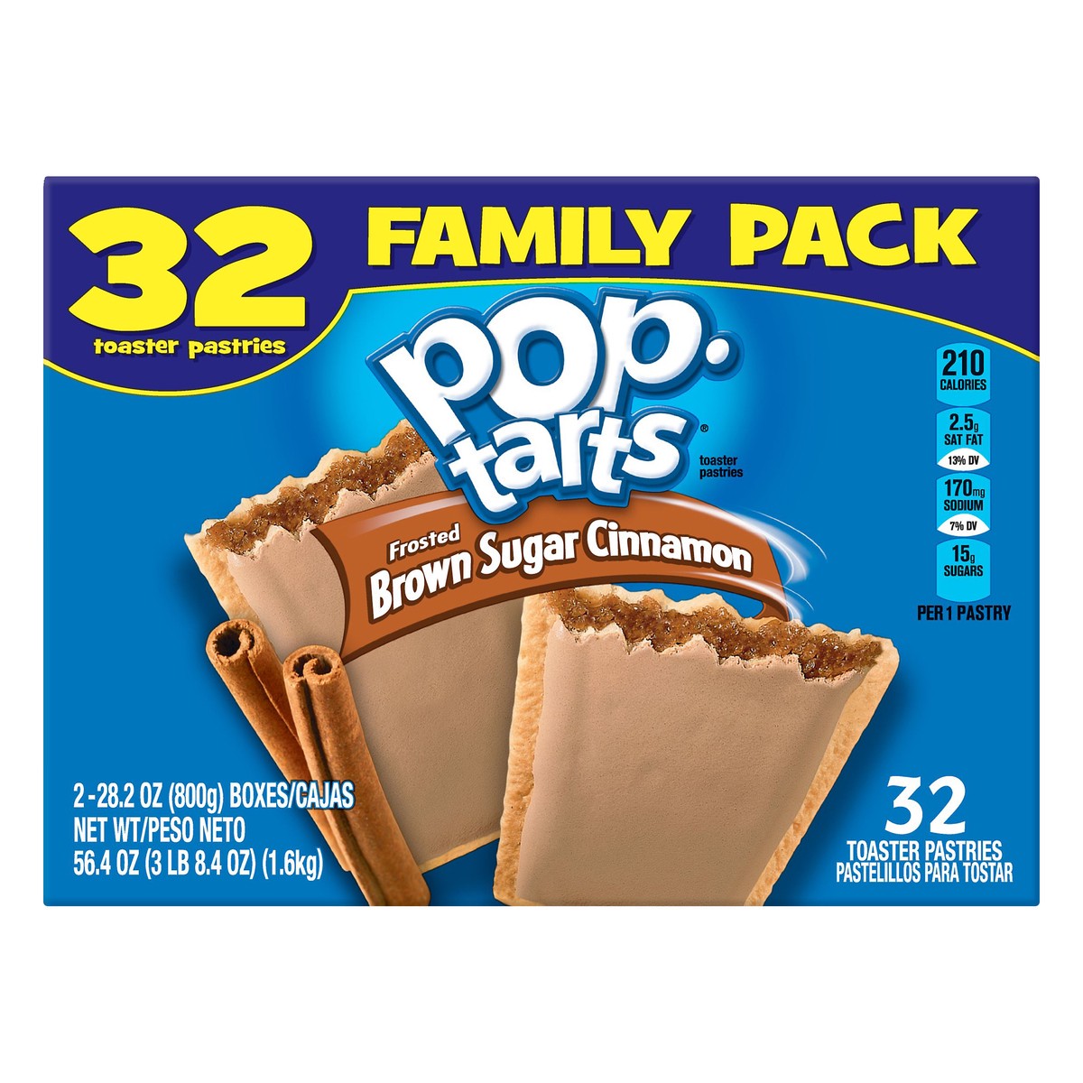 slide 1 of 8, Pop-Tarts Frosted Brown Sugar Cinnamon Toaster Pastries, 56.4 oz